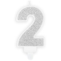Preview: Number Candle - 2 - Silver